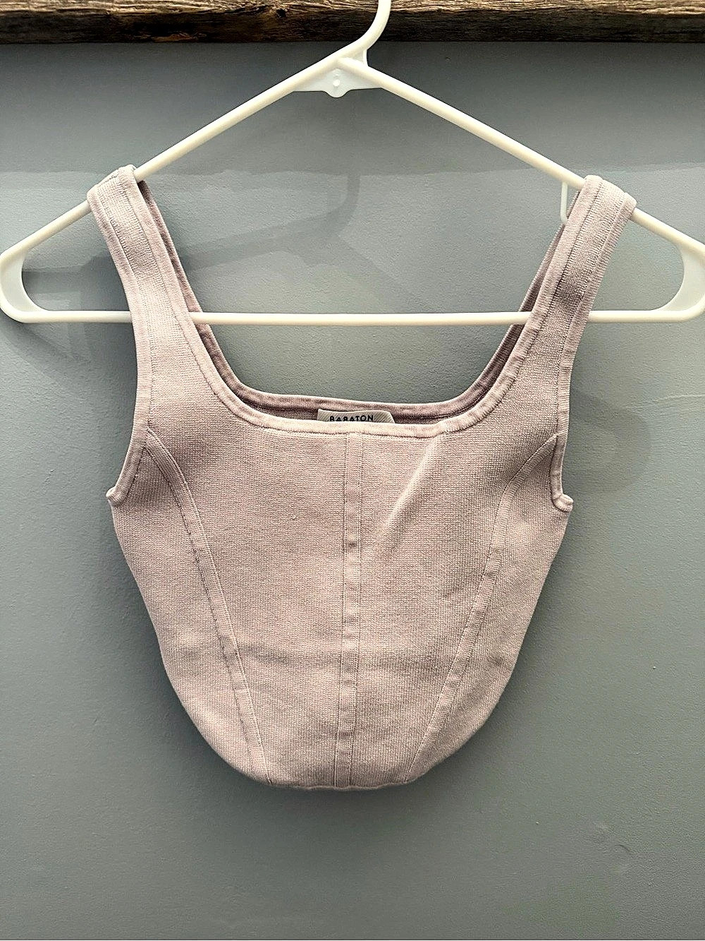 Babaton Sculpt Knit Bustier Tank Pink XS